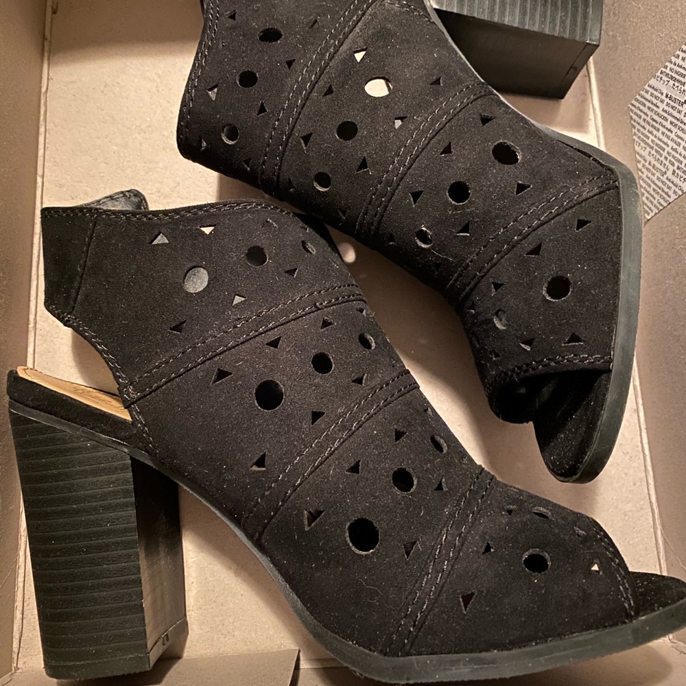 New Direction Black Heeled Booties